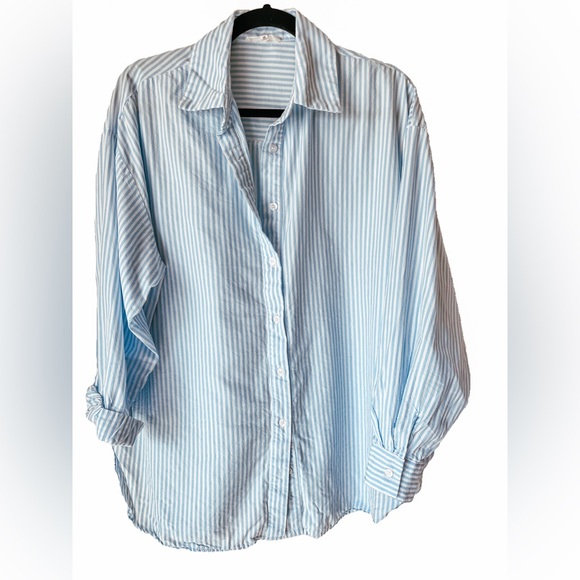 Oversized Pin Stripe Button Down - Picture 3 of 5
